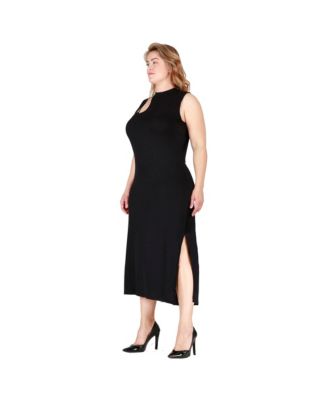 Women's Plus Size Elegant Cut-Out Knit Jersey  Tank Dress