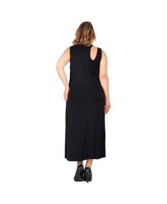 Women's Plus Size Elegant Cut-Out Knit Jersey  Tank Dress