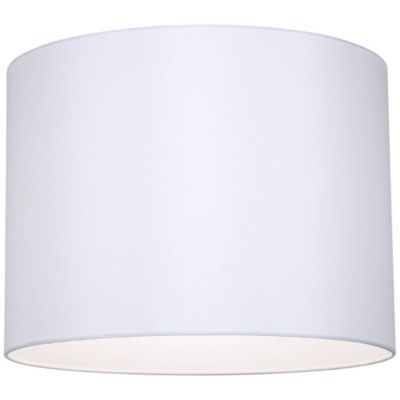 White Hardback Medium Drum Lamp Shade 16" Top x 16" Bottom x 12" High (Spider) Replacement with Harp and Finial