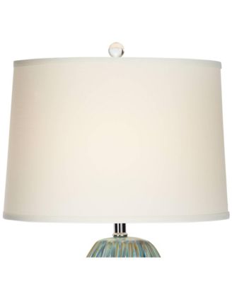 Eneya Modern Coastal Modern Table Lamp 31" Tall Ceramic Blue Green Swirl Glaze Neutral Oval Shade for Living Room Bedroom Beach House Bedside Home Office (Color May Vary) - Possini Euro Design