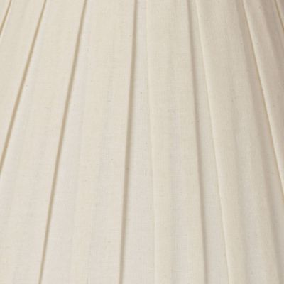 Creme Linen Medium Box Pleat Lamp Shade 7" Top x 14" Bottom x 11" High (Spider) Replacement with Harp and Finial