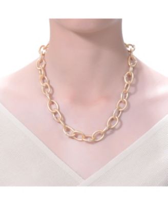 14K Gold Plated Cubic Zirconia Round Chain Necklace