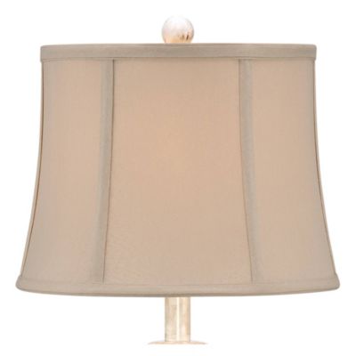 Sofia Rustic Country Cottage Accent Table Lamp 22" High Crackled Ivory Glaze Ceramic Beige Bell Shade for Bedroom Living Room House Home