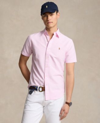 Ralph lauren pink gingham men's shirt best sale