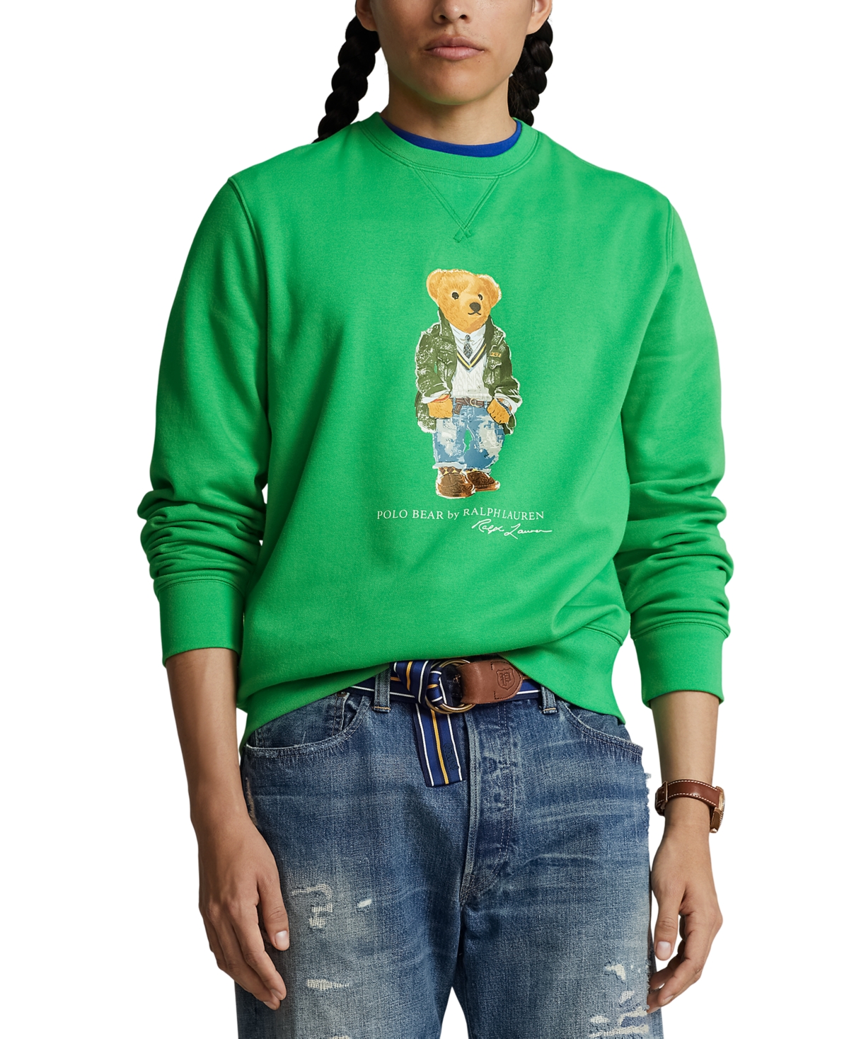 Shop Polo Ralph Lauren Men's Polo Bear Fleece Sweatshirt In Sp Tiller Green Hrtg Bear