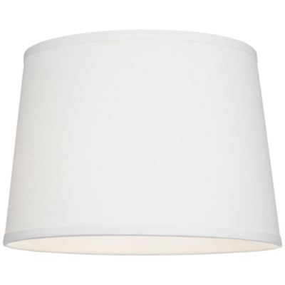 Collection Hardback Tapered Drum Lamp Shade White Medium 12" Top x 14" Bottom x 10" High Spider with Replacement Harp and Finial Fitting