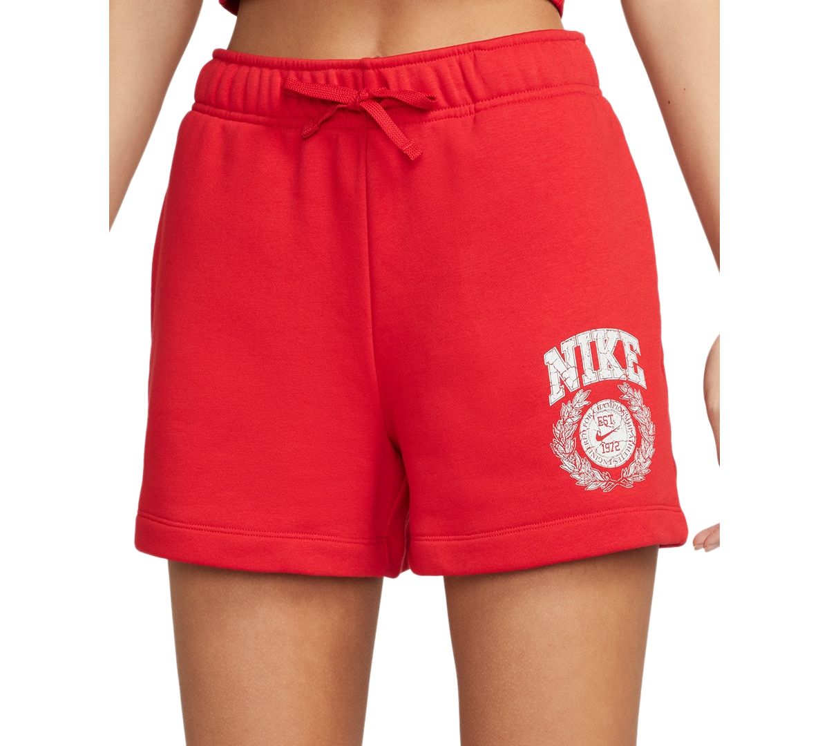 Shop Nike Women's Sportswear Club Fleece Mid-rise Pull-on Shorts In University Red