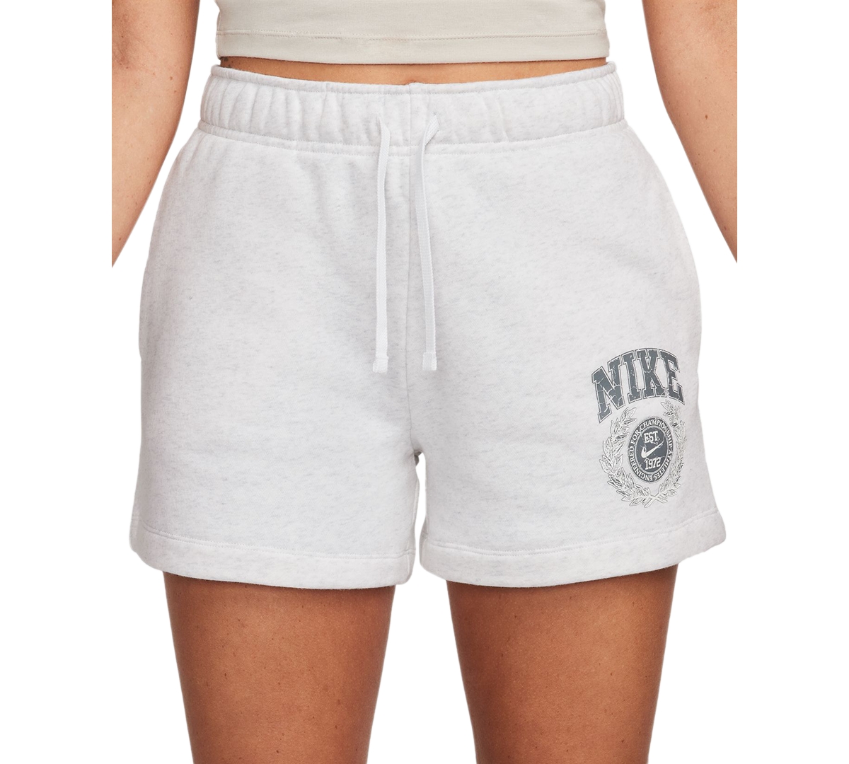 Shop Nike Women's Sportswear Club Fleece Mid-rise Pull-on Shorts In Birch Heather
