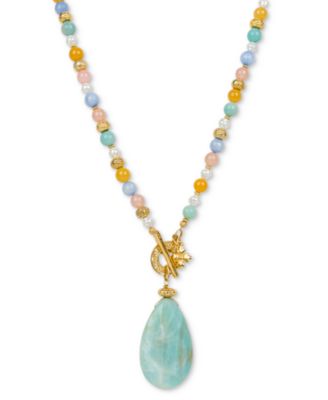 Patricia Nash - Gold-Tone Mixed Bead 38" Pendant Necklace
