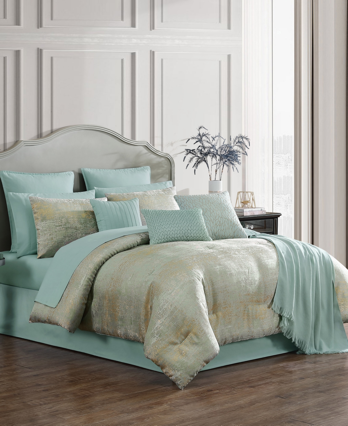 Hallmart Collectibles Vida 14-pc. Comforter Set, Queen In Blue
