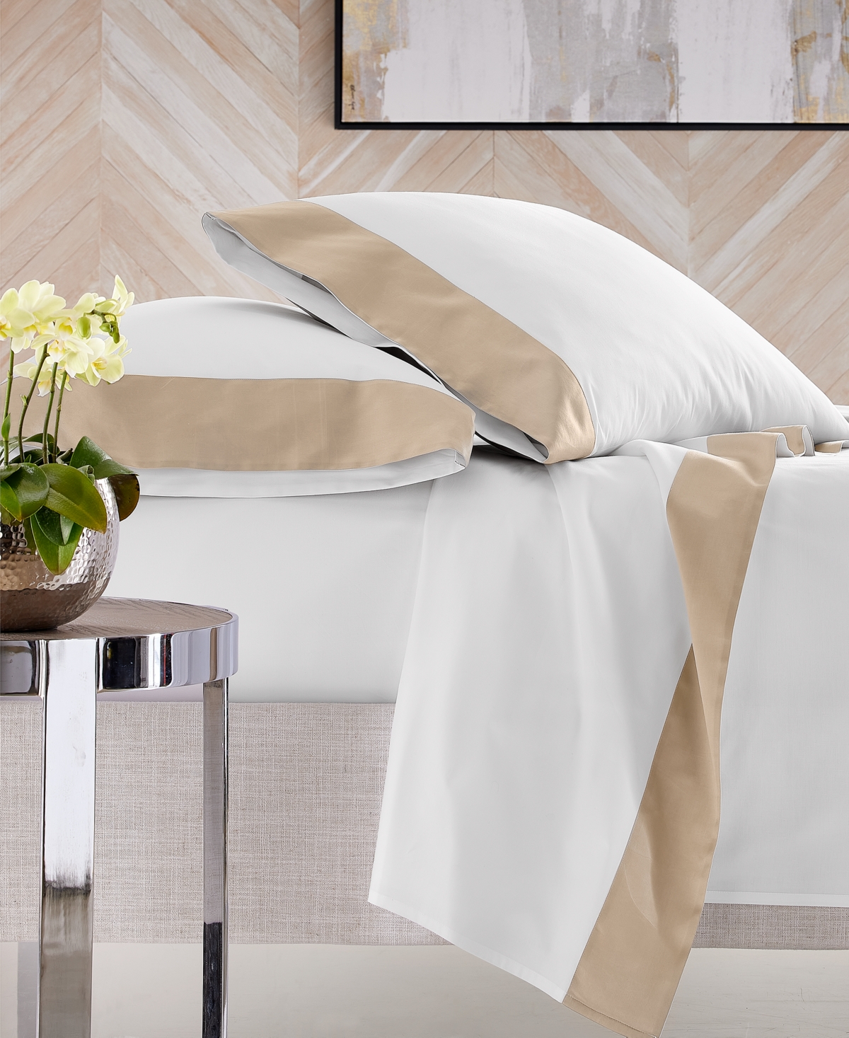 Shop Charter Club Italian Percale Sateen Cuff 4-pc. Sheet Set, California King, Created For Macy's In Soft Gold