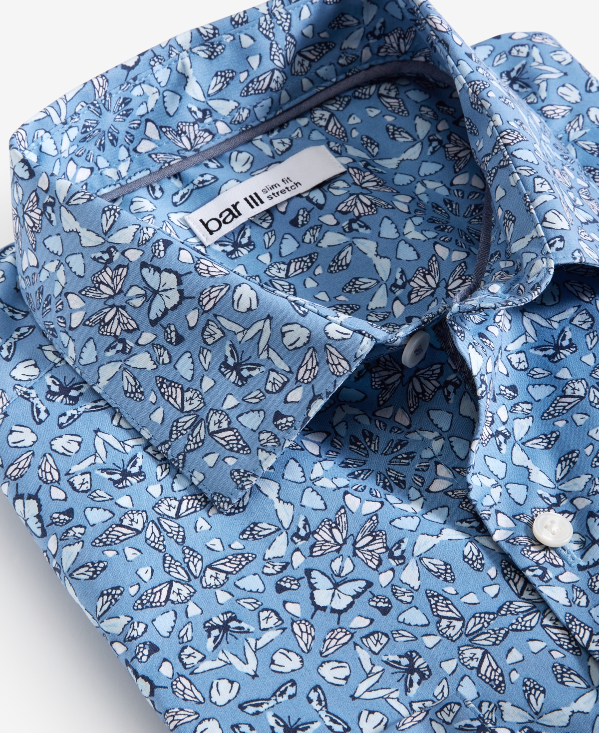 Bar Iii Men's Slim-Fit Butterfly Pattern Dress Shirt, Created for Macy's