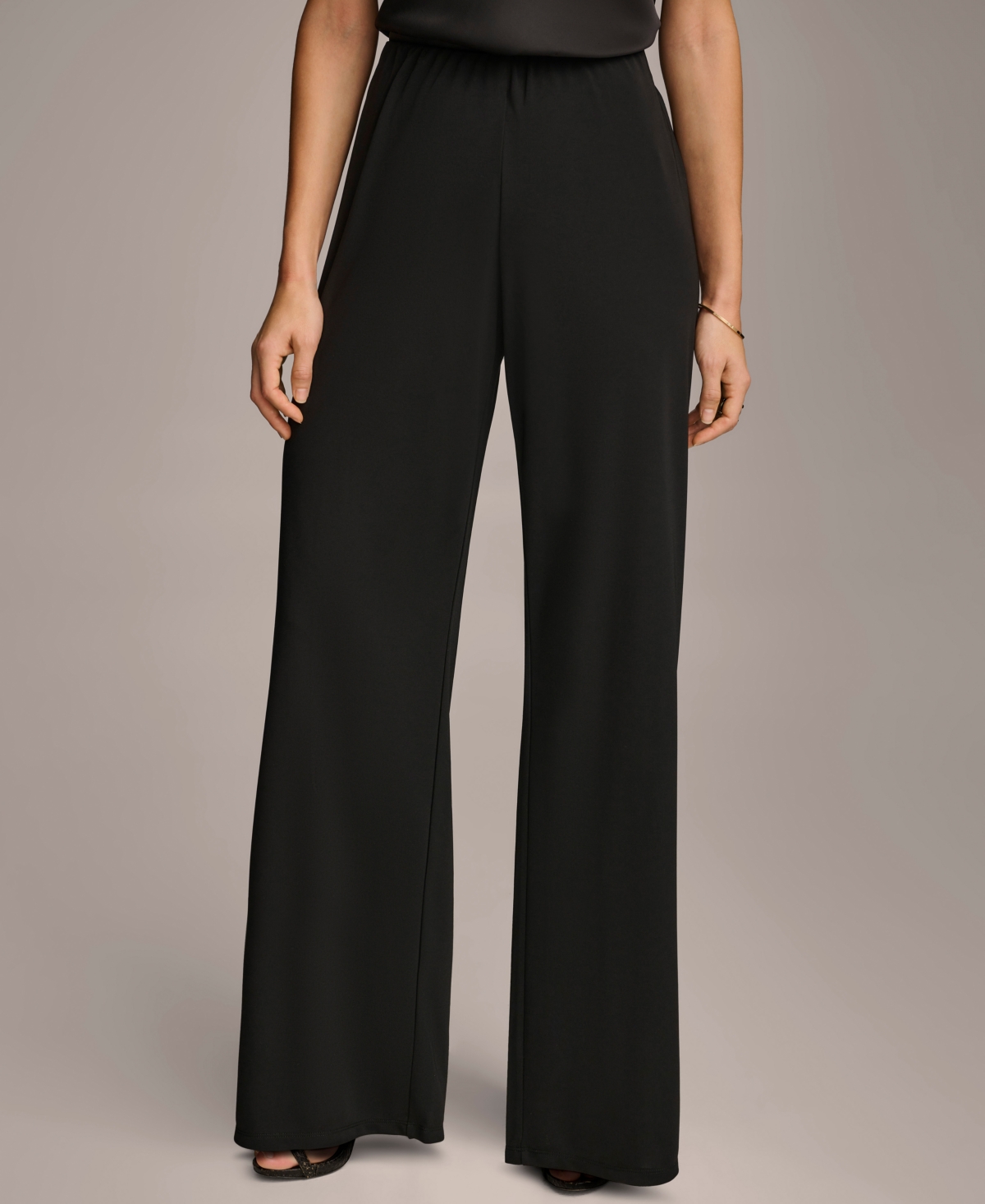 Shop Donna Karan Women's Wide-leg Jersey Pants In Black