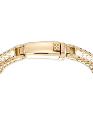 Black Leather Bracelet in Stainless Steel