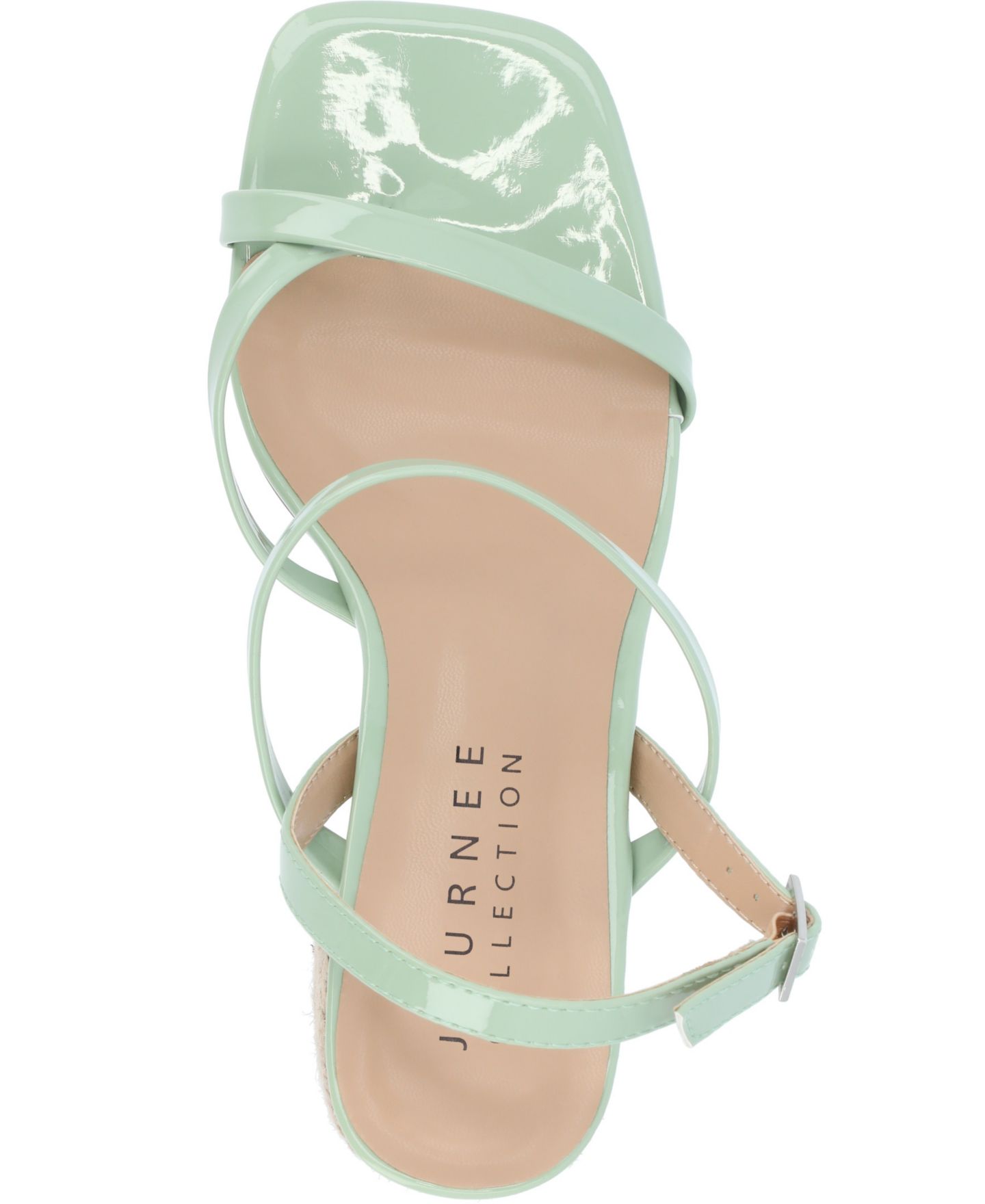 Женские сандалии Journee Collection Olivina Espadrille Block Heel Strappy, цвет: Шалфейный — фото 4