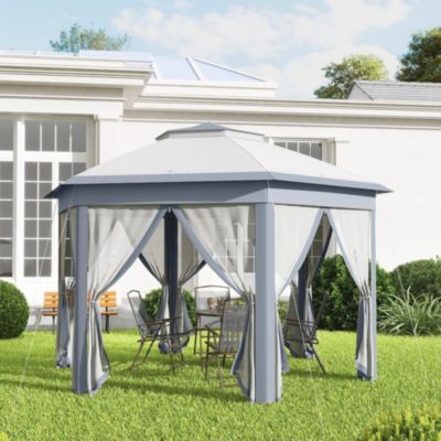 13' x 13' Pop Up Gazebo with 6 Zippe Mesh Netting,