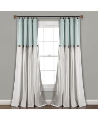 Linen Button Window Curtain - Single Panel  - Rustic and Modern Farmhouse Curtains