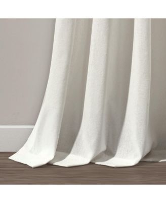 Linen Button Pinched Pleat Window Curtain Panel