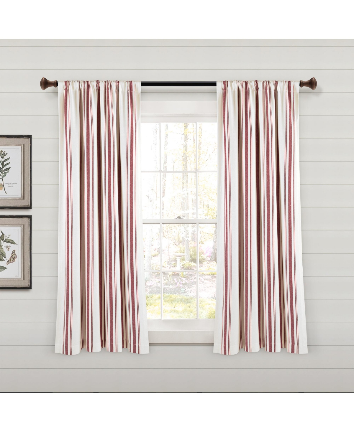 Farmhouse Stripe Yarn Dyed Eco-Friendly Recycled Cotton Window Curtain Panels