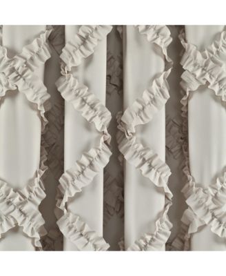 Ruffle Diamond Window Curtain Panels Neutral 54x84 Set
