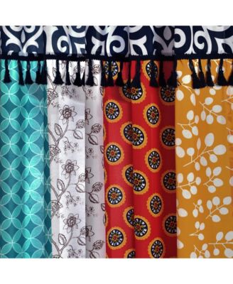 Boho Patch Window Curtain Panels