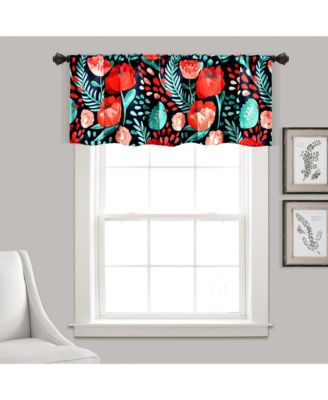 Poppy Garden Light Filtering Valance Navy Single 52X18
