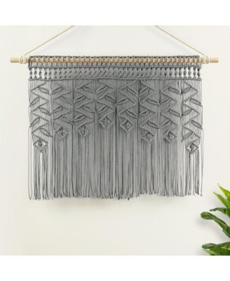 Boho Macrame Leaf Cotton Valance/Kitchen Curtain/Wall Decor
