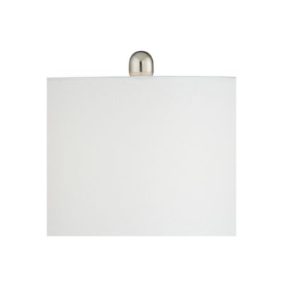 Gerson Modern Table Lamps 24" High Set of 2 Brushed Nickel with Dimmers LED White Drum Shade for Bedroom Living Room Bedside Nightstand