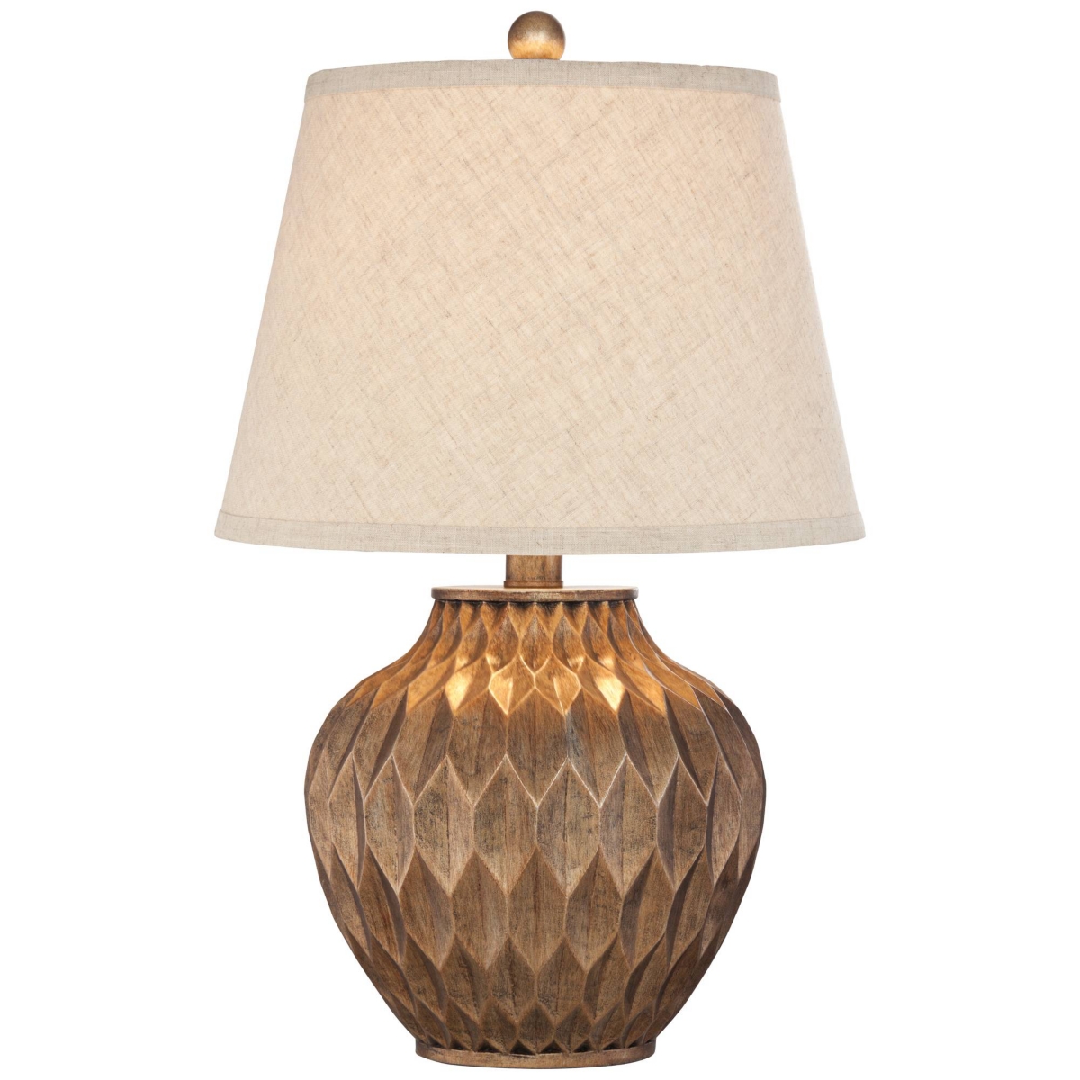Buckhead Modern Accent Table Lamp High Warm BronzeSculptural Geometric Textured Urn Tapered Fabric Drum Shade Bedroom Living Room House Hom