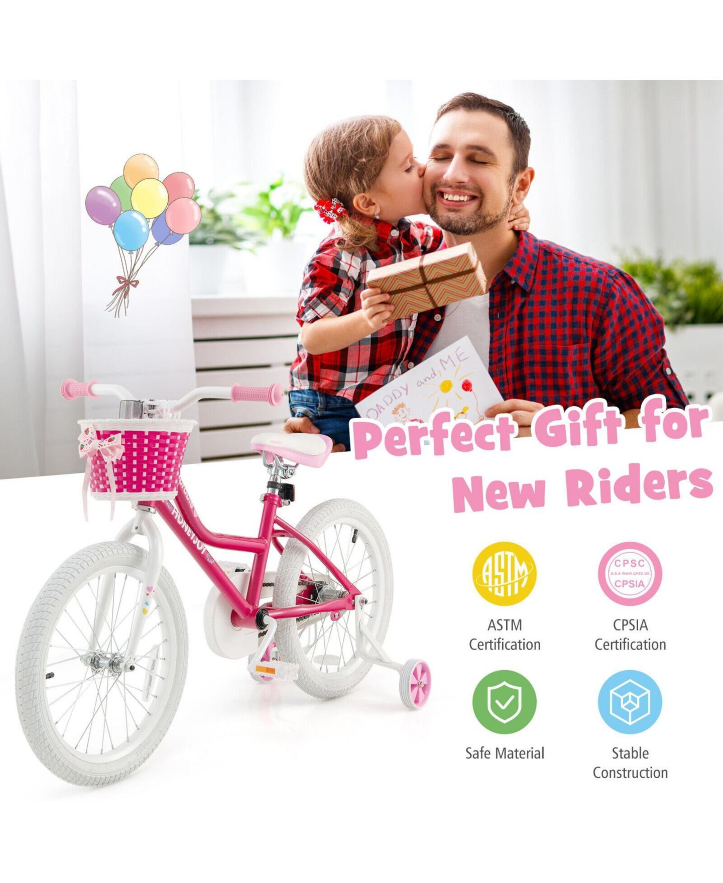 Детская игрушка SUGIFT Kids Bicycle 18 Inch with Adjustable Handlebar, Carbon Steel Frame and Basket for Ages 6-8 — фото 2