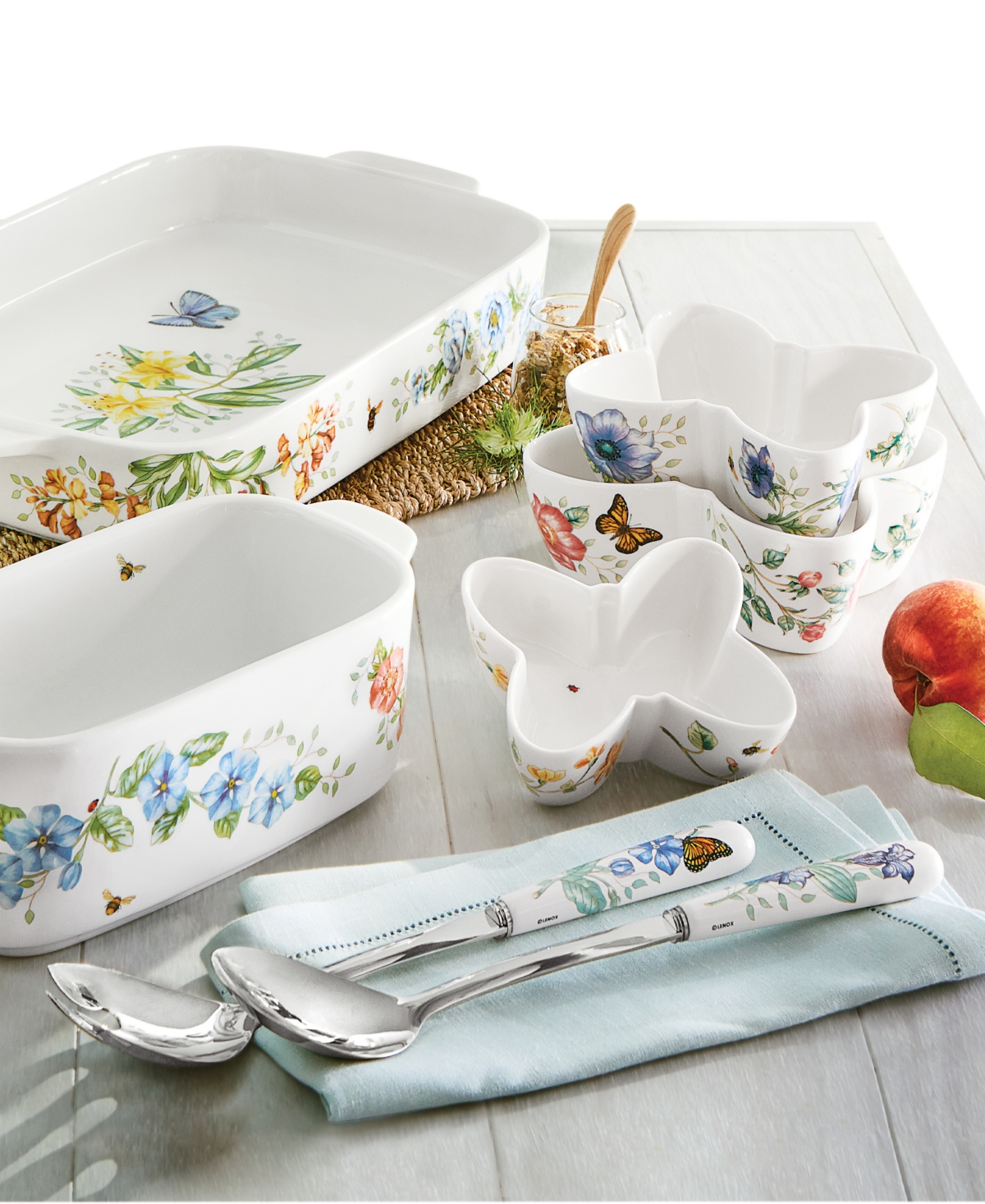 Lenox Butterfly Meadow 2-Piece Serving Set -multi Color Floral and Inse