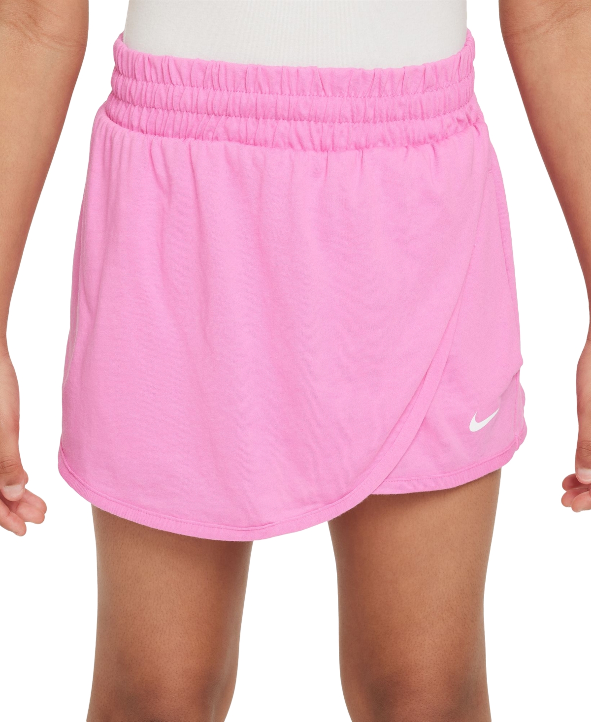 Shop Nike Big Girls Breezy Mid-rise Skort With Brief Liner In Playful Pink,white