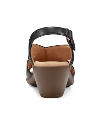 Chantal Crisscross Low Heel Leather Sandals