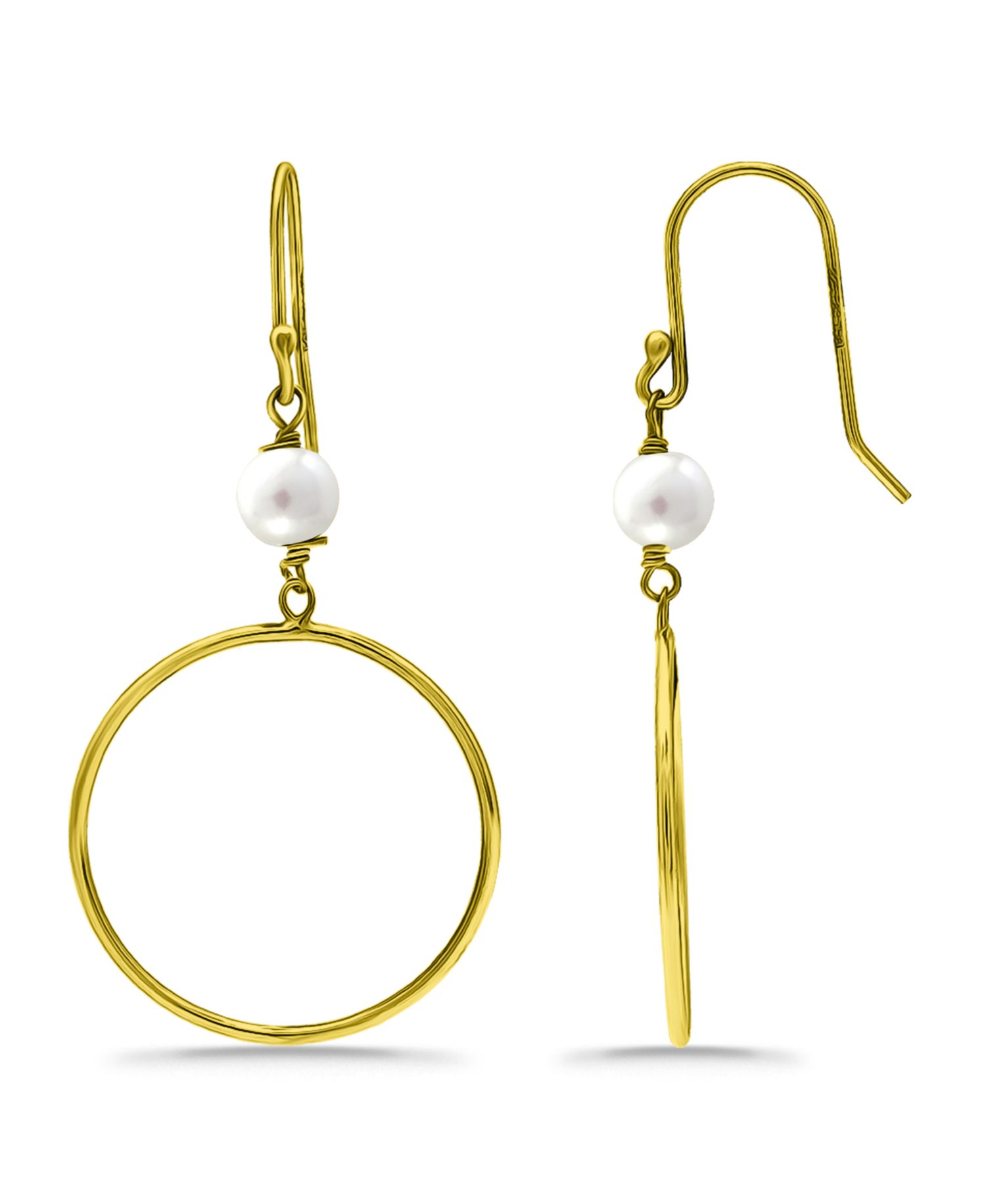 White Cultured Pearl Drop Earring