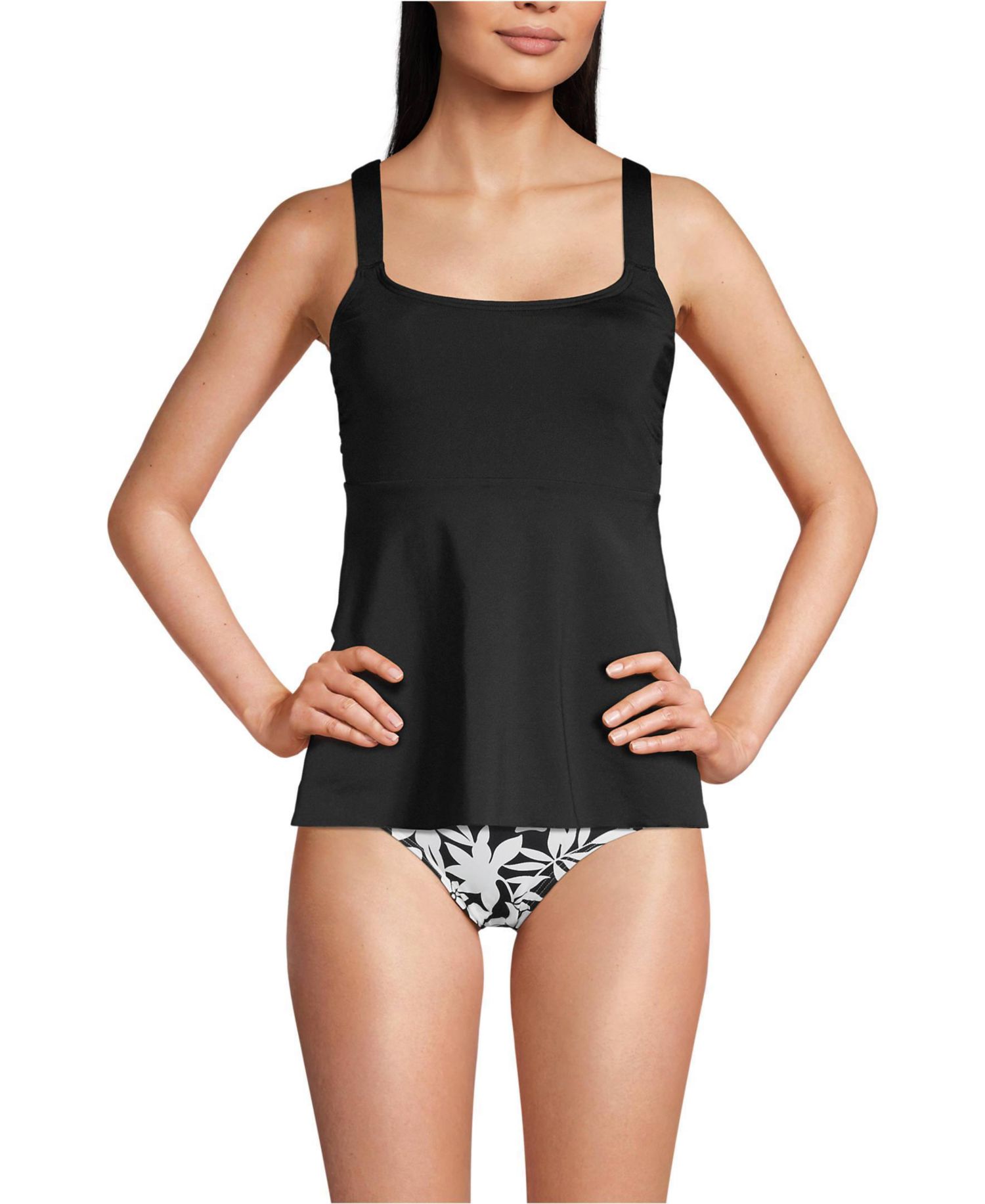 Women's DD-Cup Adjustable Scoop Neck Flutter Tankini Top
