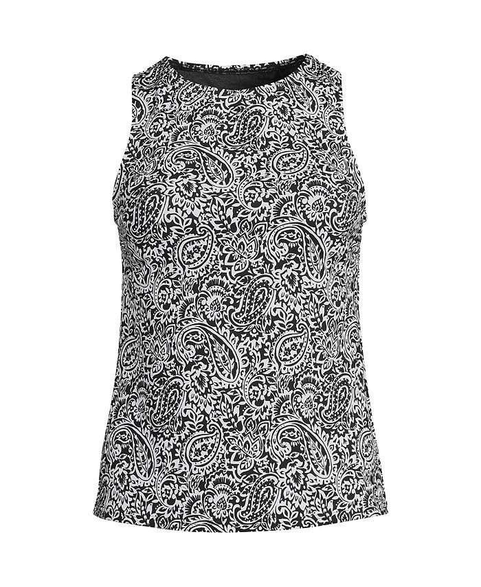 Lands' End Plus Size Chlorine Resistant High Neck UPF 50 Modest Tankini