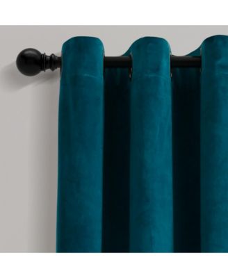 Prima Velvet Solid Light Filtering Grommet Window Curtain Panels