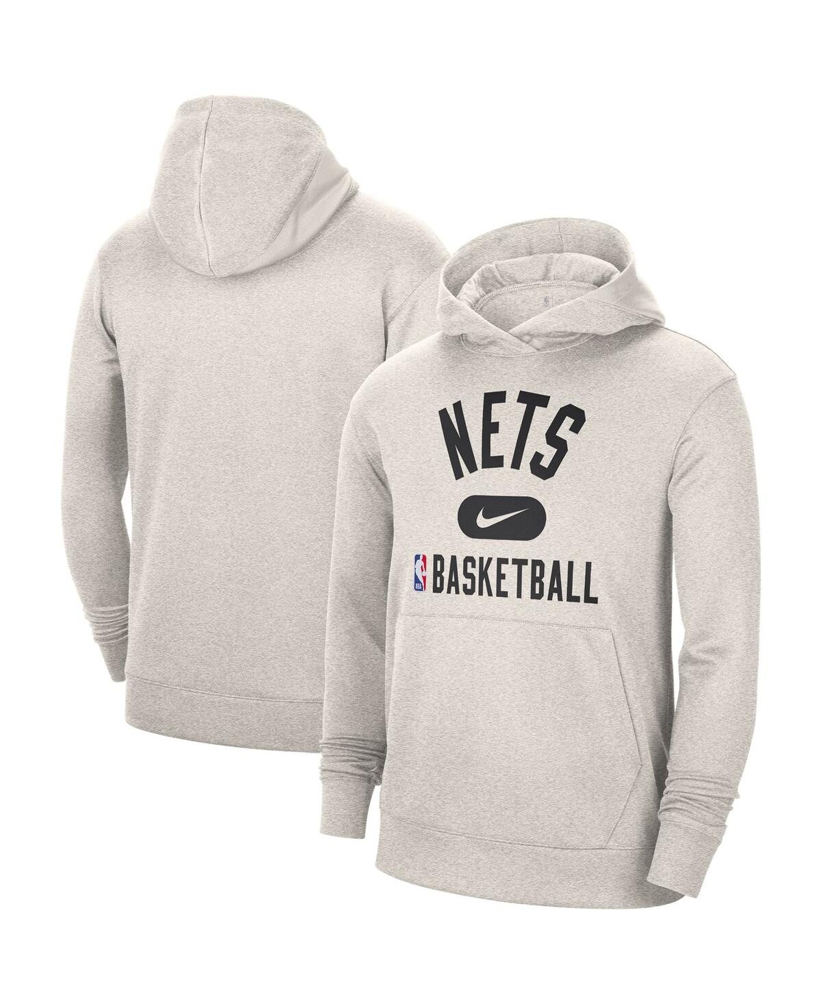 Shop Nike Men's  White Brooklyn Nets 2021-2022 Spotlight On Court Performance Practice Pullover Hoodie