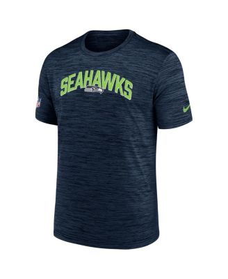 Men's Navy Seattle Seahawks Sideline Velocity Athletic Stack Performance T-shirt