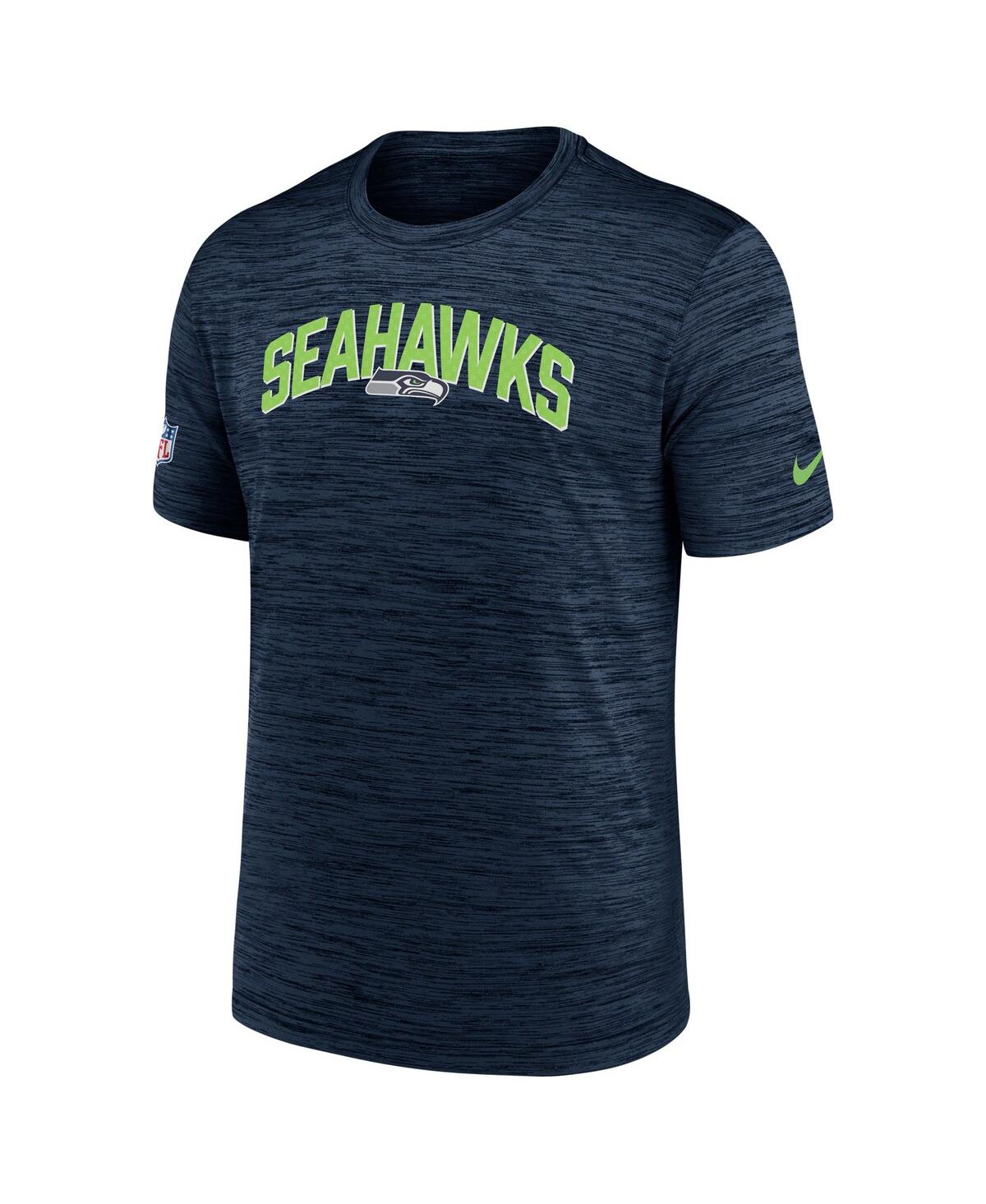Men's NikeSeattle Seahawks Sideline Velocity Athletic Stack Performance T-shirt - Navy