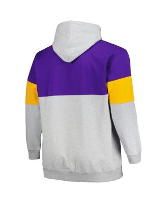 Men's Purple, Gold Los Angeles Lakers Big and Tall Pullover Hoodie