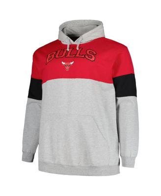 Men's Red, Black Chicago Bulls Big and Tall Pullover Hoodie