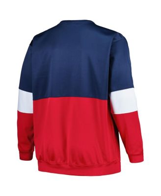 Men's Navy, Red New Orleans Pelicans Big and Tall Split Pullover Sweatshirt