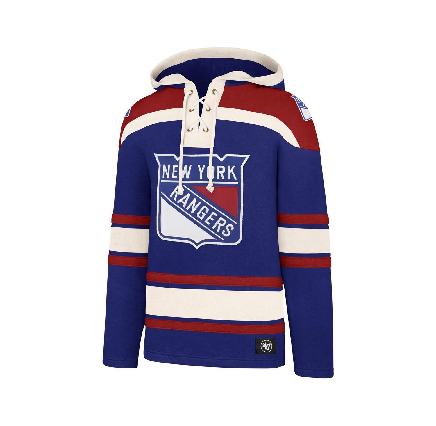 Men's Blue New York Rangers Big and Tall Superior Lacer Pullover Hoodie