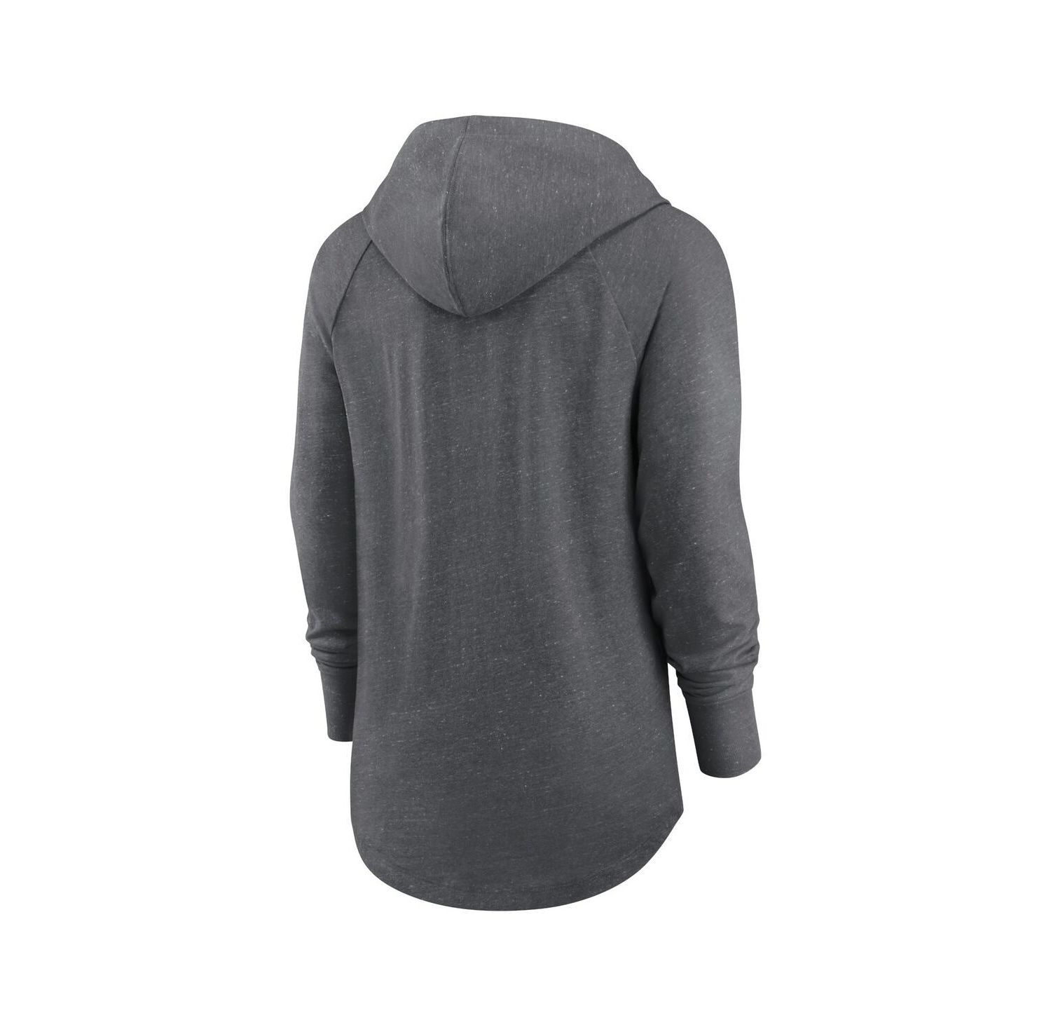 Women's Heather Charcoal Pittsburgh Steelers Raglan Funnel Neck Pullover Hoodie