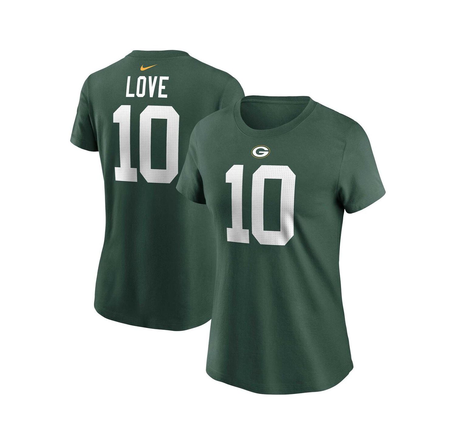 Women's Jordan Love Green Green Bay Packers Player Name and Number T-shirt