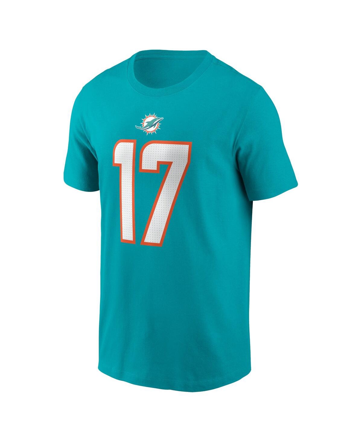 Men's Nike Jaylen WaddleMiami Dolphins Player Name and Number T-shirt - Aqua