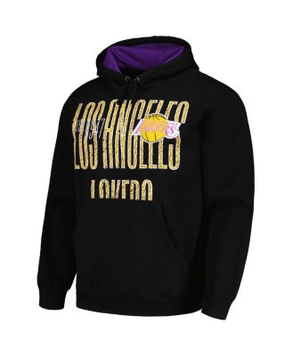 Men's Black Distressed Los Angeles Lakers Hardwood Classics OG 2.0 Pullover Hoodie