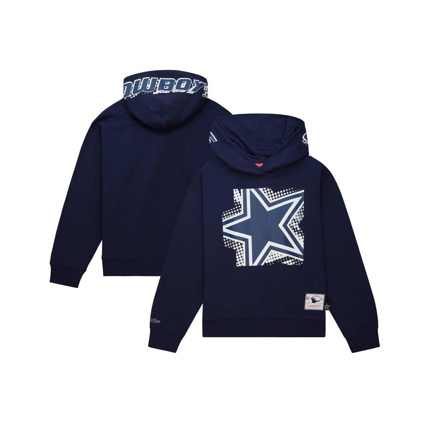 Women's Navy Dallas Cowboys Gridiron Classics Big Face 7.0 Pullover Hoodie