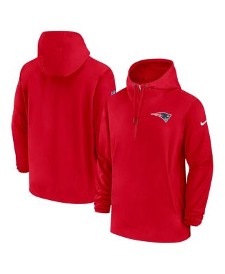 Men s Nike Red New England Patriots Sideline Quarter Zip Hoodie Macy s